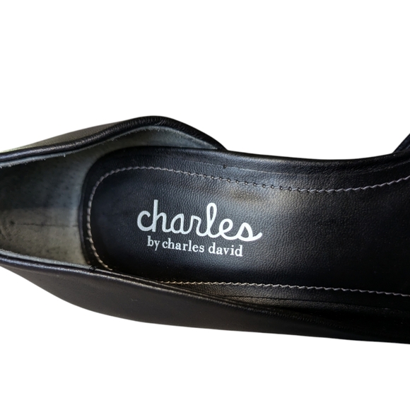 Charles By Charles David Black Leather 5" Heels Peep Toe Size 7US 40EU NEW - Picture 11 of 14